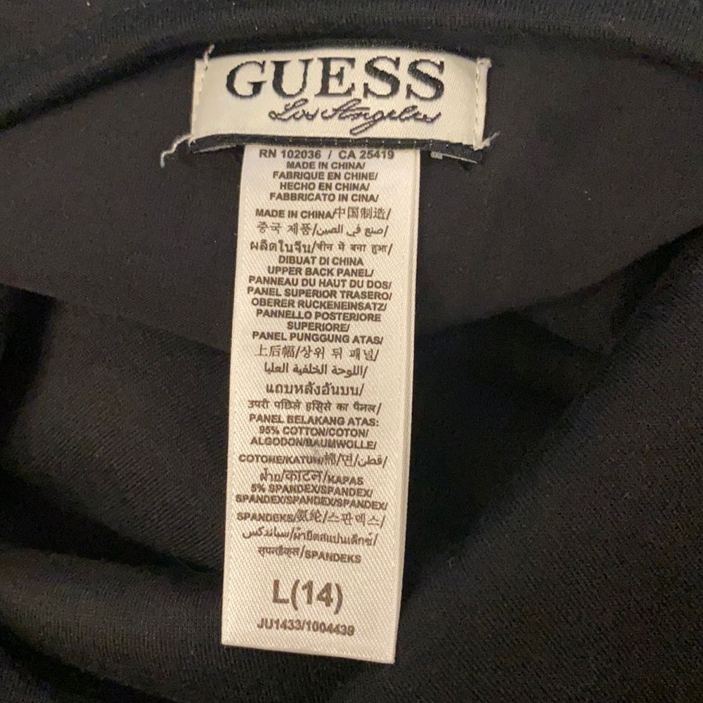 GUESS - tank w black sequins and faux feather fluff on the hem - L - Picture 6 of 16